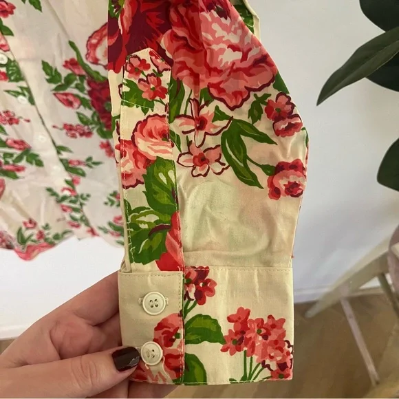 Vintage Betsey Johnson Cabbage Rose Shirt Dress - Picture 5 of 11